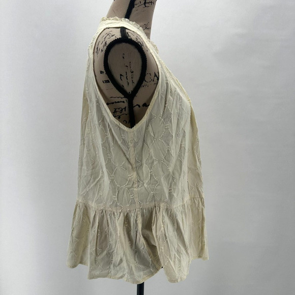Apiece Apart Cream Nissi Tiers Fil Coupe Voile Tank Top Size M Ivory Preppy City - Picture 3 of 10